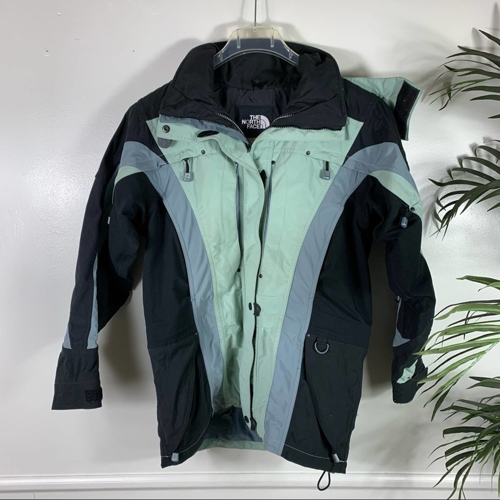 North Face Ski Jacket Womens 8 Green Blue Black